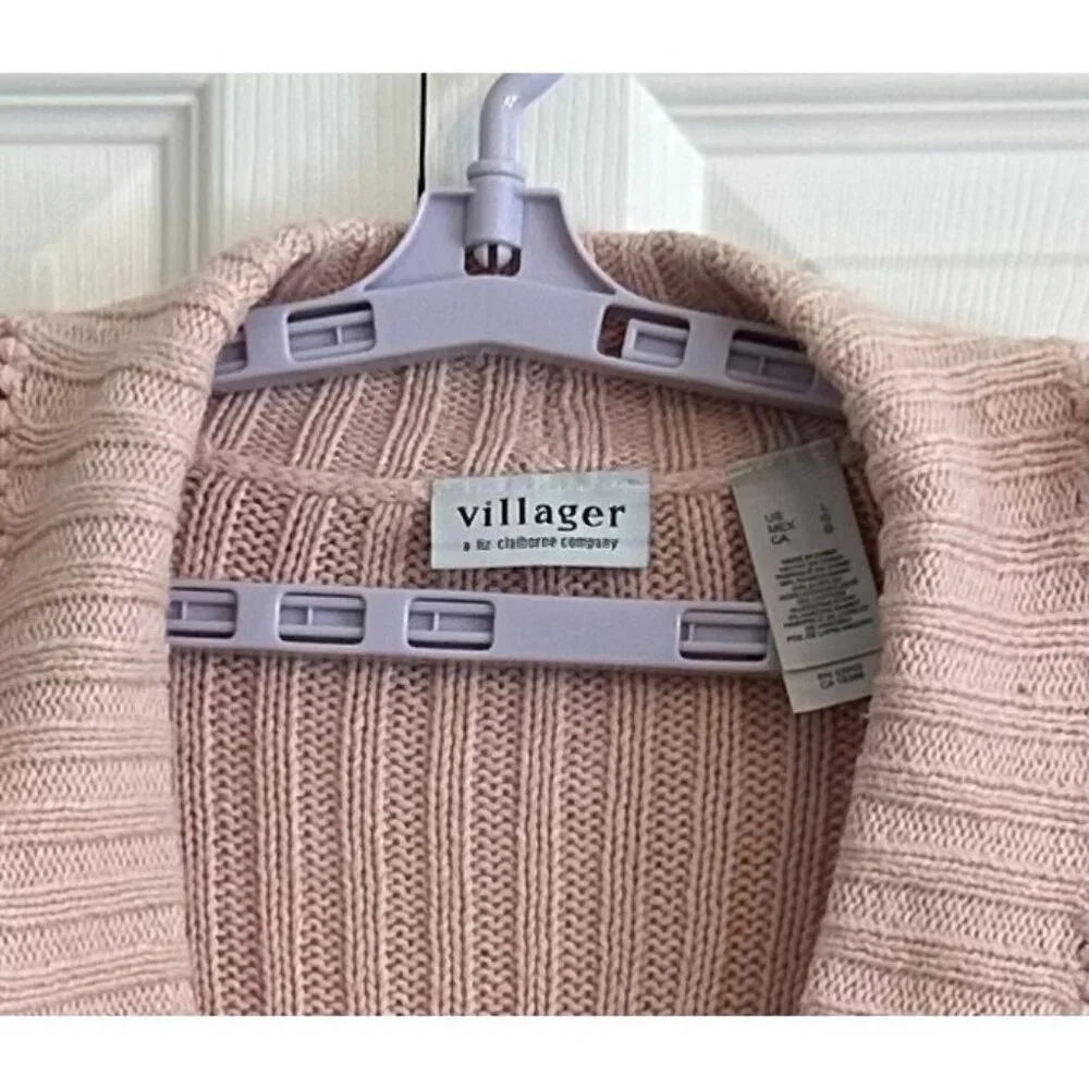 Liz Claiborne Women's Wicked Pink Coquette Fringe Fairy Cardigan SZ Large - Picture 8 of 8